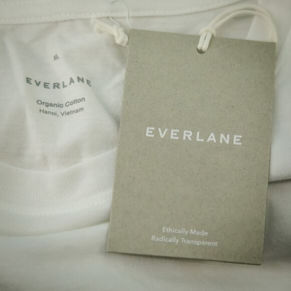 Everlane Size XL White Essential Box Cut Crew Neck Short Sleeve Cotton Knit Top - Picture 6 of 9